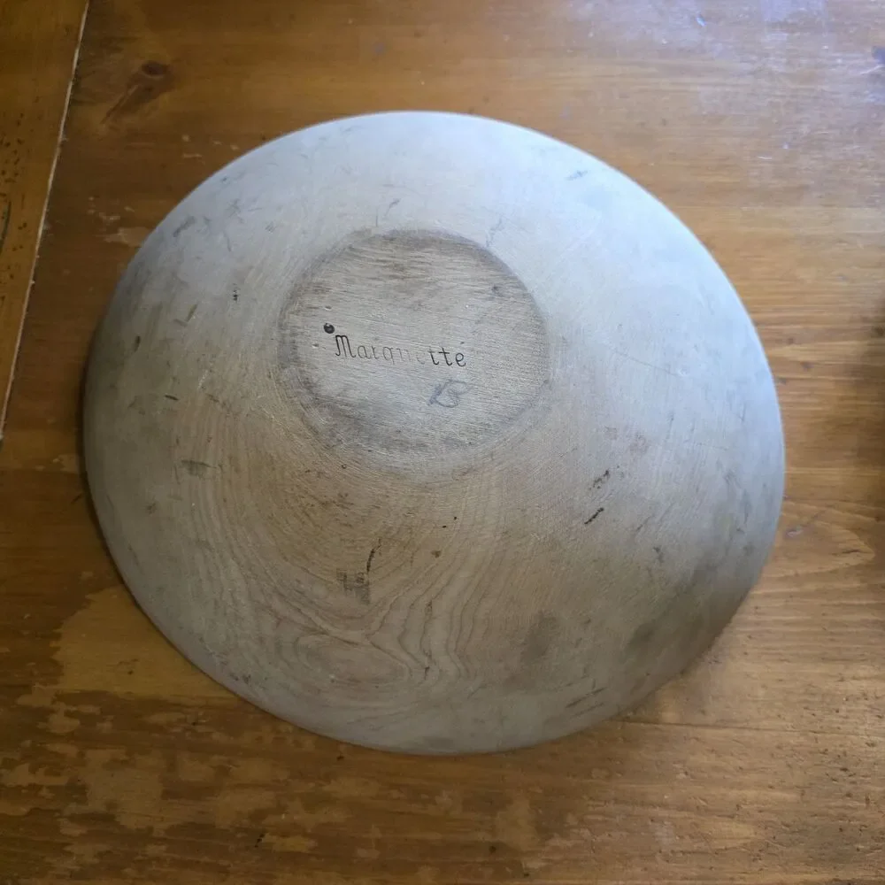 Marquette Wooden Primitive Farmhouse Dough Bowl 14